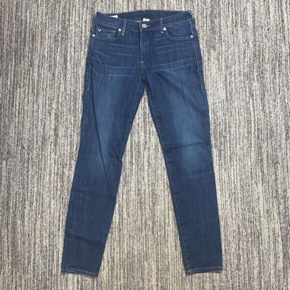 True Religion Womens Size 27 Halle Mid Rise Super Skinny Denim Jeans Blue - Picture 6 of 11